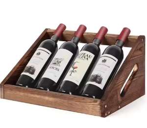 Porte-vin en métal moderne, support à vin pour comptoir, présentoir pour une seule bouteille, élégant organisateur de rangement pour vin sur table - Product Image 1