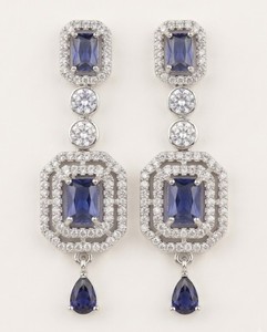 Pendientes colgantes con piedra de corte octogonal y forma de lágrima, pendientes brillantes con diamantes americanos para recepciones y fiestas, proveedor de pendientes. - Product Image 1