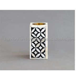 Brûleur d'encens décoratif artisanal en MDF de pin avec incrustation d'os, écologique, durable, motif floral violet antique, style moderne, taille personnalisée - Product Image 3