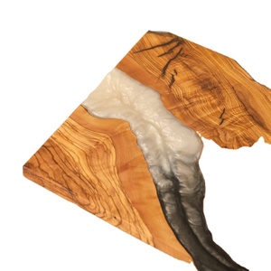 Planche à découper en résine époxy design de luxe nouveauté ustensiles de cuisine avec finition vague bleue bois d'olivier Unique Top Standard produit - Product Image 3