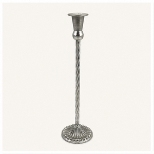 Stylish Silver Twisted Stem Metal <b>Candlestick</b> <b>Holder</b> Taper Candle Stand for Elegant Wedding Table Decor & Events Cheap Price - Product Image 1