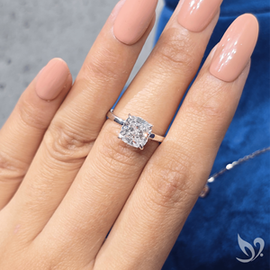 Anillo de Compromiso Solitario con Diamante Cultivado en Laboratorio, Corte Cojín de 3 Quilates, Certificado por IGI, Oro Blanco de 10K - Product Image 5