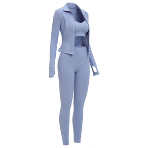 Women's Fitness Workout Set Stylish Premium Athletic Sportswear Quick Dry Breathable Lightweight Gym Training Activewear - Product Image 4