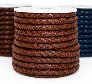 Genuine Hand Braided Leather Cord 3mm 4mm 5mm Premium Braided Leather <b>Rope</b> for DIY Jewelry Making <b>Bracelets</b> Necklaces Crafts - Product Image 1