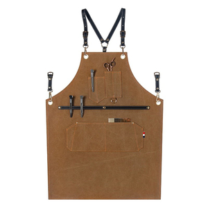 Delantal de barbero de calidad, delantal utilitario para salón de belleza, delantal de lona con imitación de cuero, delantal de barbero premium con múltiples bolsillos reforzados - Product Image 4