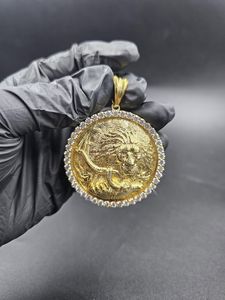 Colgante Redondo de Cabeza de León con Moissanita VVS, Plata 925, Estilo Hip Hop, Colgante Personalizado con Incrustaciones de Piedras, Regalo de Cumpleaños para Hombre - Product Image 6