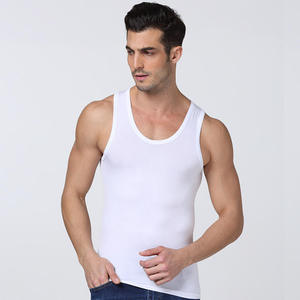 Camiseta sin Mangas para Hombre OEM 2027, Cuello Redondo, Algodón Blanco, Estilo Casual, Transpirable, Tejido de Punto, Color Sólido - Product Image 1