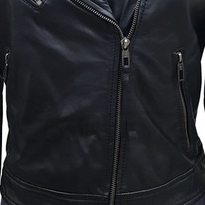 Unisex Lambskin <b>Leather</b> Windproof High Street <b>Jacket</b> Antique Zipper Multiple Pockets Slim Fit Turn Down Collar Moto <b>Jacket</b> - Product Image 5