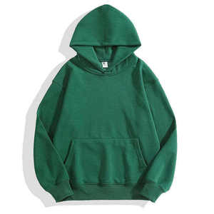 Men's <b>Black</b> Hooded Pullover <b>Sweatshirt</b> Regular Fit Regular Sleeve Solid Color 100% Cotton French Terry Eco-friendly Streetwear - Product Image 5