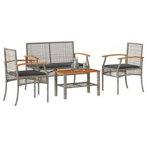 Conjunto de Muebles de Jardín en Gris y Marrón - Product Image 1