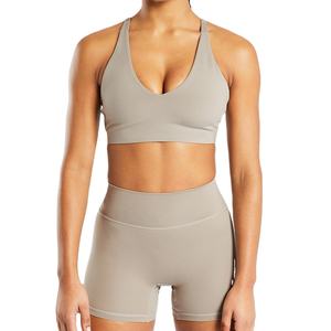 Venta al por mayor de alta calidad a prueba de golpes Fitness Running Sports Bra Copa fija mujeres hermosa espalda Flexible Fitness Bra para correr - Product Image 6