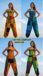Combinaison longue pour femme SK NOOR SONS, style bohème vintage, inspirée d'Aladdin, taille haute, en coton respirant, couleur unie - Product Image 6