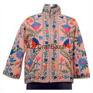 Blouson bomber à motif floral multi-saison, broderie machine, design dessiné à la main, écologique, respirant, séchage rapide - Product Image 1
