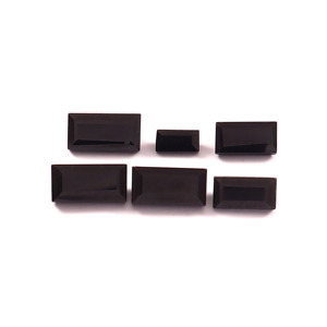 Onyx noir naturel 17x34mm, taille baguette, facetté, calibré, pierre précieuse en vrac certifiée pour la fabrication de bijoux, fournisseur en gros - Product Image 3
