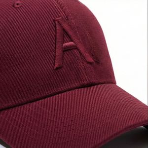 Gorra de béisbol color granate con letra A, de moda, al por mayor, que absorbe el sudor, con diseño premium, para mujer, A1 - Product Image 4