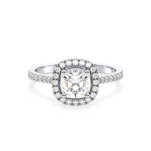 Anillo de moissanita REYES GRA certificado de plata de ley 925 con corte redondo de 1.64 quilates para mujer, joyería original chapada en oro blanco de 14K y 18K - Product Image 2