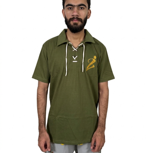 เสื้อโปโลแขนสั้นผู้ชายแบบกำหนดเอง เสื้อโปโลผ้าฝ้ายไซส์ใหญ่พิเศษสำหรับผู้ชาย เสื้อโปโลปักลายพิมพ์ลายขนาดใหญ่พิเศษสำหรับผู้ชาย - Product Image 1