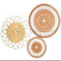 Étagère murale en rotin circulaire, décoration bohème pour la maison, motif floral, décoration murale pour salon, panier en rotin spirituel pour le salon
