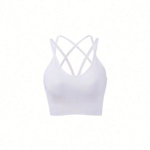 Nouveau Soutien-Gorge de Sport 2024 Léger et Respirant à Coupe Triangulaire Profonde Nude, Effet Push-Up, Bretelles Croisées au Dos, Réglable, pour Yoga - Product Image 5