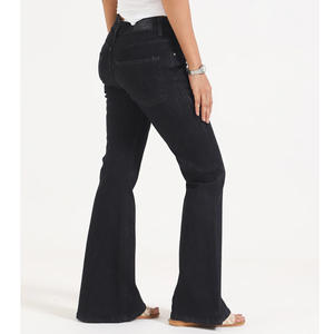 Jeans de mezclilla ajustados de cintura alta para mujer, con tela de algodón elástica, corte elegante, efecto lavado y costuras duraderas - Product Image 2