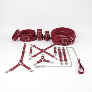 Private Label Vintage Genuine Leather Restraints 16Pcs <b>Sets</b> Heavy Duty <b>Bondage</b> Gear Premium Full Grain Leather RTTS-0009 - Product Image 5