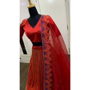 Exquisita Ropa India y Pakistaní, Hermoso Lehenga Choli con Bordado de Hilo Zari y Lentejuelas - Product Image 1