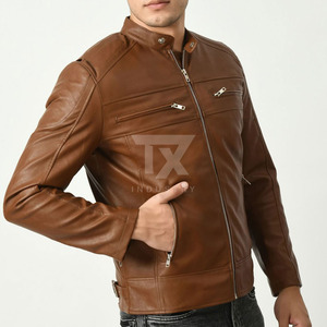 Top Quality <b>Men's</b> Black Genuine <b>Leather</b> <b>Jacket</b> – Fashion Casual Zipper Motorcycle Biker <b>Jacket</b> for <b>Men</b> - Product Image 1