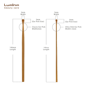 Juego de limpiadores de oídos de bambú ahumado hechos a mano, fáciles de usar - 2 piezas, marca King & Lady Mate, para limpieza de cera de oídos, venta al por mayor - Product Image 4
