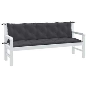 2pcs Anthracite Melange Garden <b>Bench</b> <b>Cushions</b> 70.9"x19.7"x2.8" Fabric Outdoor Pillows & <b>Cushions</b> - Product Image 1