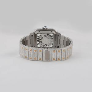 Montre élégante en alliage carré à quartz, sertie de diamants, style hip-hop, montre de luxe pour hommes - Product Image 4