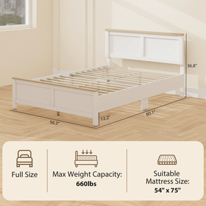 Queen Platform Bed Frame with Headboard and Footboard Solid Wood Elegant Design - Product Image 2
