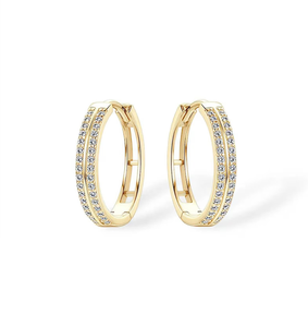 Pendientes de Diamantes de Oro de Lujo Cultivados en Laboratorio, Certificados por IGI, Corte Redondo Vintage, Joyería de Regalo para Novia, Venta al por Mayor - Product Image 1