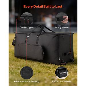 Borsa Leggera per Batteria Elettronica 600D Imbottita con Ruote, Ampio Interno 36.2 X 16.5 X 16.1 Pollici - Product Image 6