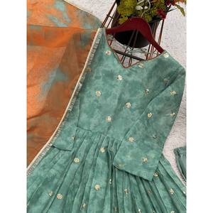 Diseñador de secuencia de bordado pesado Trabajo Vestido de noche Vestido de fiesta con Dupatta - Product Image 6