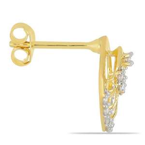 Pendientes Clásicos de Diamantes de Corte Brillante Cultivados en Laboratorio de Alta Calidad, Oro Blanco/Amarillo Sólido de 14K, Unisex, para Uso Diario - Product Image 2