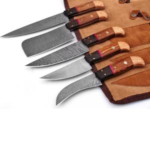 Handmade High Quality 5-PieceDamascus Steel Chef <b>Knives</b> Customized Handle <b>Sharp</b> Serrated Edge for Multi-Purpose Eco-Friendly - Product Image 1