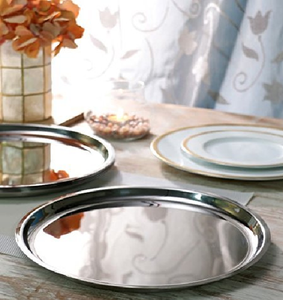 Ensemble d'assiettes rondes en acier inoxydable, vaisselle plate durable pour les mariages, les hôtels et les services de restauration - Product Image 2