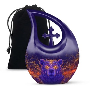 Urne de crémation pour adultes en forme de larme de loup pour cendres humaines Urne décorative pour femme et homme pour cendres avec sac en velours gratuit - Product Image 5