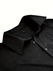 Polo à manches longues pour homme personnalisé OEM, broderie et impression de logo de haute qualité, décontracté, été, golf, noir, tricoté, boutonné - Product Image 4