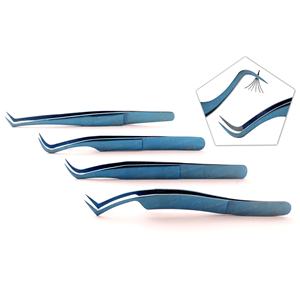 Pince à épiler confortable pour les fans de cils faits à la main poignée lisse fausse pince à épiler d'extension de cils logo personnalisé - Product Image 1