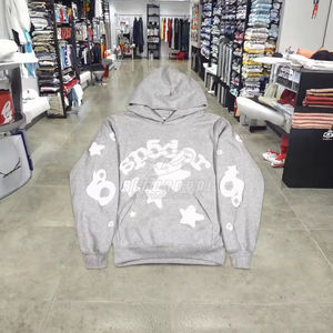 Sweat-shirt à capuche tendance de haute qualité pour homme et femme, style européen et américain, chaud, sportif, imprimé toile d'araignée, 100% coton - Product Image 3