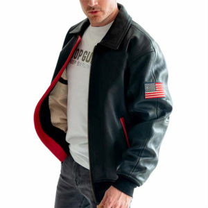 Chaqueta de Cuero para Hombre con Estilo Piloto Vintage y Características Auténticas de Aviador - Ideal para el Invierno - Product Image 3