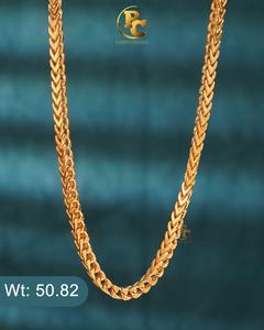 Chaîne parisienne en or massif 22 carats pour hommes et femmes, collier à maillons en or jaune authentique, bijoux fins à porter au quotidien, cadeau unisexe - Product Image 3