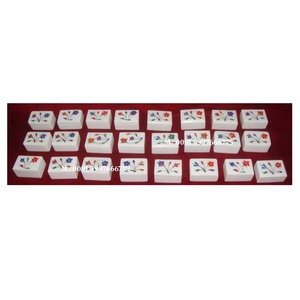 Caja de Regalo de Joyería de Mármol Blanco con Acabado Fino y Pulido Suave, Diseño de Incrustaciones de Flores en Forma Rectangular para Festividades - Product Image 5