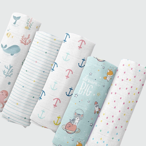 Customized 100% Cotton Muslin Baby <b>Swaddle</b> <b>Blanket</b> Newborn OEM ODM Low MOQ Wholesale Direct Factory Made in India - Product Image 3