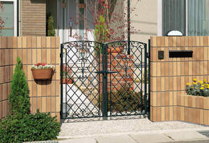 Portail à double battant en fer forgé traditionnel KHP, installation facile, commande manuelle, finition thermolaquée, durable pour usage extérieur - Product Image 5