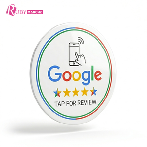 Carte d'avis Google autocollante en PVC, forme ronde, autocollant de rétroaction QR, étiquette d'avis personnalisée avec marque - Product Image 3