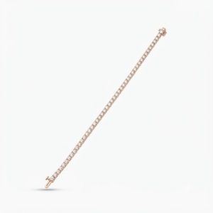 Bracelet tennis élégant en diamant de laboratoire taille ronde, couleur DEF, clarté VS VVS, bijoux fins de luxe délicats en or massif 10K 14K 18K - Product Image 3