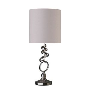 21.5 Inch Milo Abstract Brushed <b>Silver</b> Metal Table <b>Lamp</b> - Product Image 1