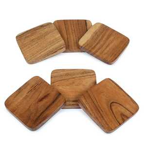Ensemble de sous-verres en bois massif durable avec support métallique pour les réceptions en appartement - Product Image 5